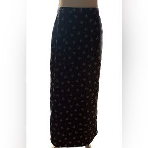 Navy Blue skirt with small flowers on it
